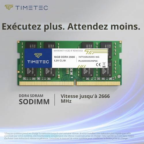 Module DDR4 2666MHz Timetec Elite 32Go extension mémoire RAM