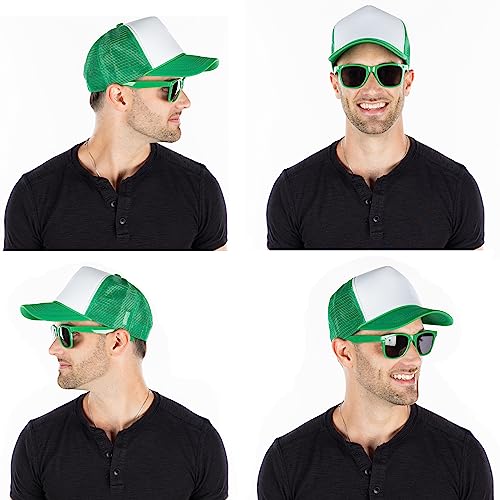 Image of Funky Junque Foam Trucker Hat, Trucker Hats for Women & Men - Blank Adjustable Snapback Mesh Back Baseball Cap
