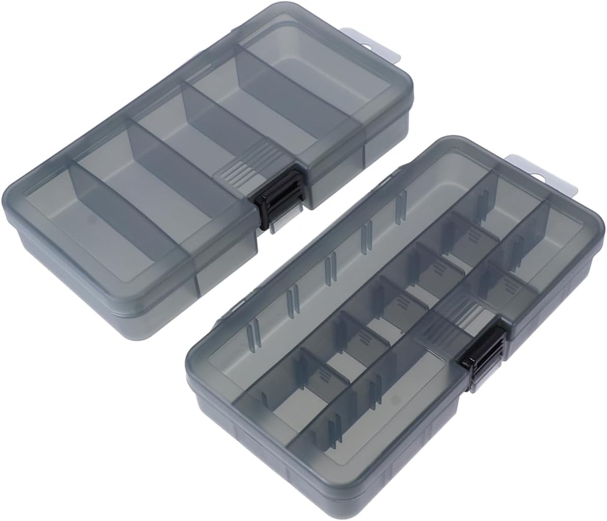 POPETPOP 2pcs Plastic Fishing Lure Storage Boxes with Dividers Transparent Utility Tackle Organizer for Easy Access and -term Durability