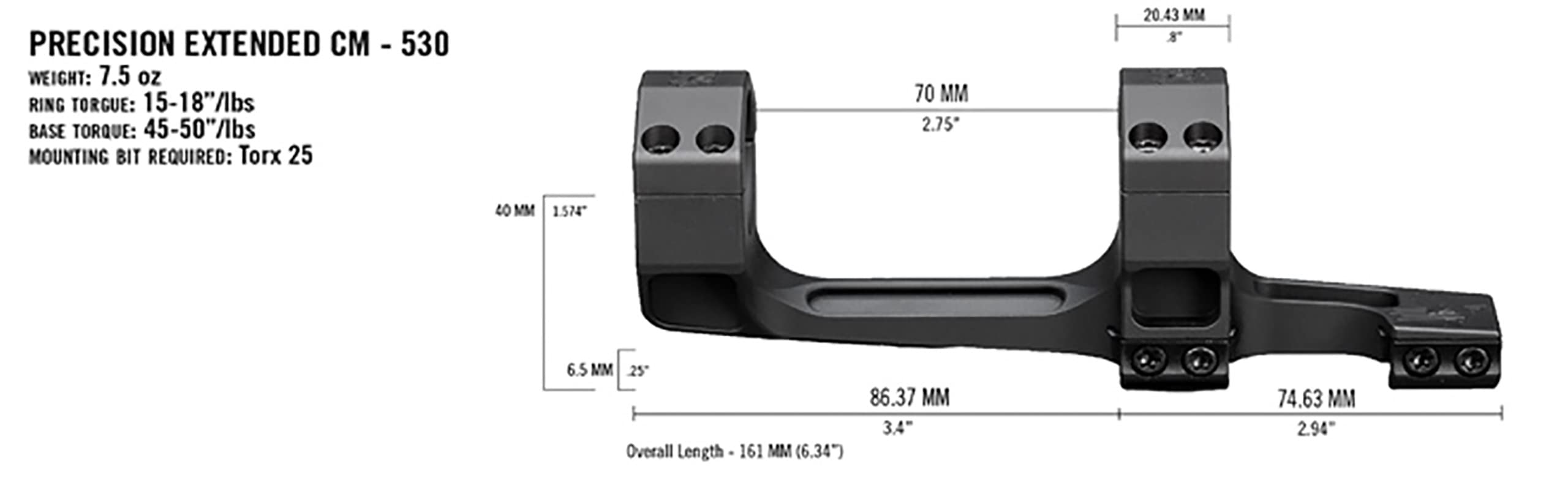 Amazon.com: Vortex Optics Precision Extended Cantilever Mount