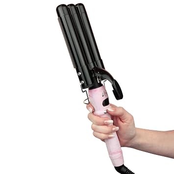 Aria Beauty The Waver - Hair Waver Tool for Beachy Boho and 90s Hollywood Glam Waves - Suitable for All Hair Types - Pink Marble - 1 pc