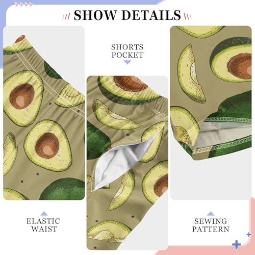 ZZXXB Tropical Avocado Print Boys Long Pants Soft Trousers Elastic Waist Kids Lounge Bottoms with Pockets S-XL4