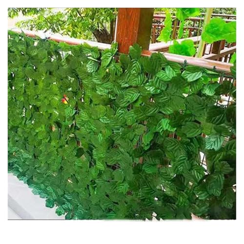 Seto artificial paneles de valla de hojas verdes para ocultación exterior 7