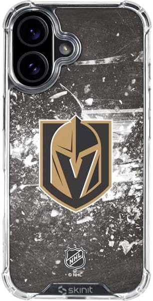Skinit Clear Phone Case Compatible with iPhone 16 - Officially Licensed NHL Vegas Golden Knights Frozen Design