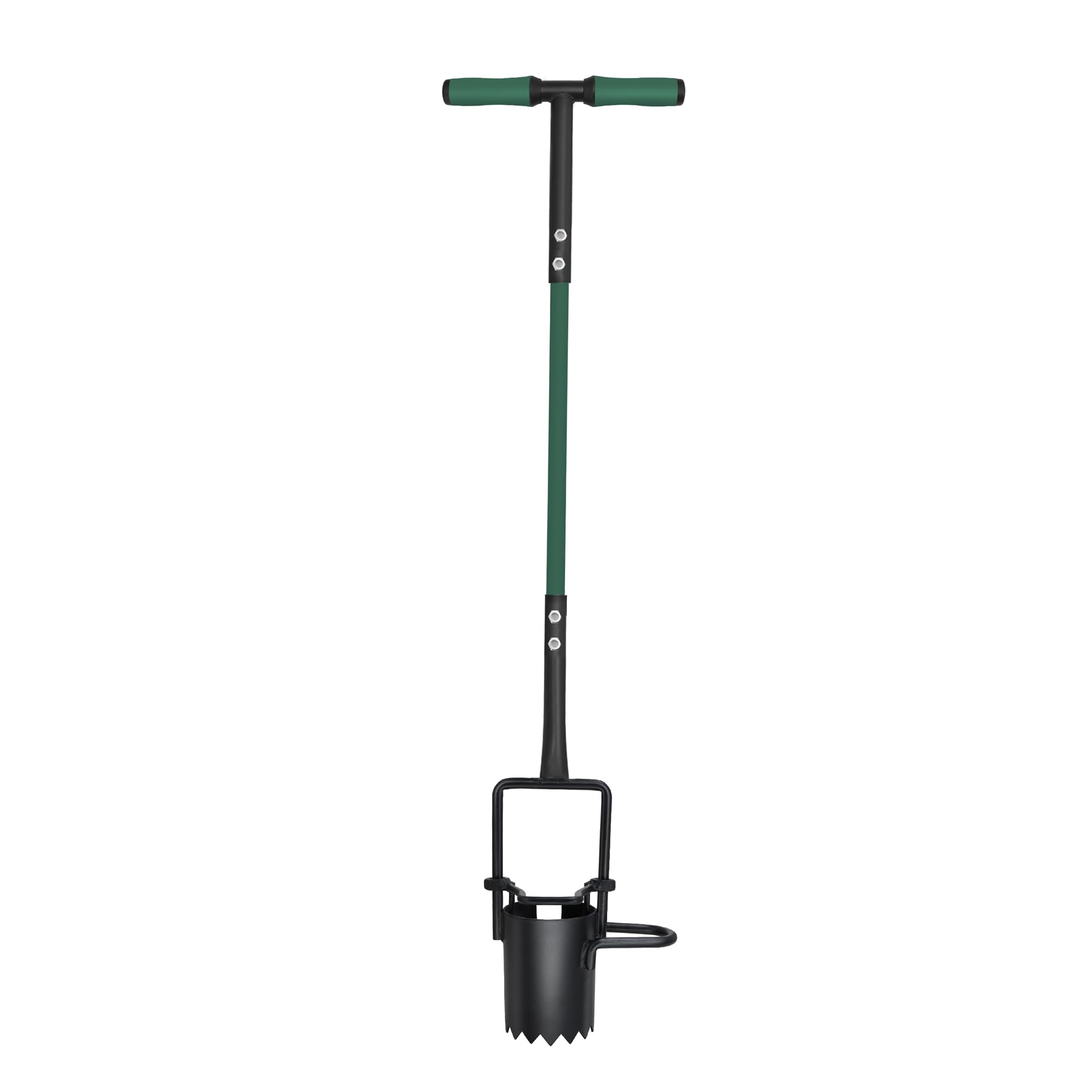 Garden Gear Long Handle Garden Tool Heavy Duty Steel T Handle Ergonomic Soft Grip Bulb Planter Lawn Edger Aerator Soil Lawn Care (Bulb Planter)