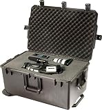 PELI Storm IM2975 Duża skrzynia transportowa z kółkami i uchwytem teleskopowym, wodoszczelna i pyłoszczelna, pojemność 118 l, wyprodukowana w USA, dopasowywana wkładka piankowa, czarna