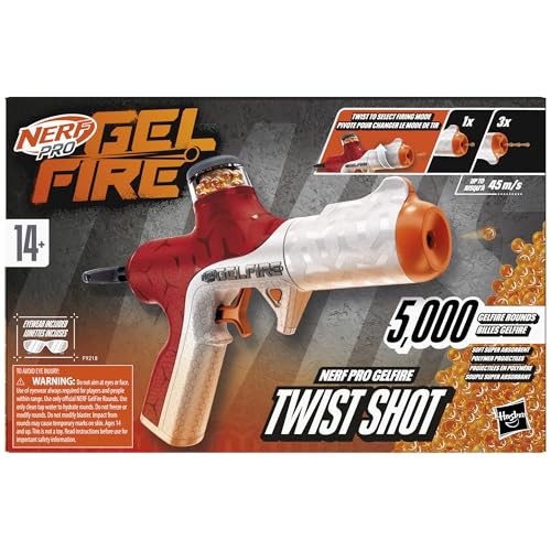 Image of Nerf Pro Gelfire Twist Shot Blaster, 150 FPS, 5,000 Gelfire Rounds, T-Pull Priming, Integrated 80 Round Hopper, Eyewear, Ages 14+