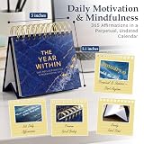 Only Zest Flip Perpetual Calendar - Desk Decor - Daily Affirmations for Men - 365 Motivational Calendar with Quotes, Positive Affirmations, Inspirational Gift