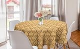 ABAKUHAUS Fine Art Nappe Ronde, Détails ornementaux, Nappe en Cercle pour Salle à Manger ou Cuisine, 150 cm, Orange pâle Champagne