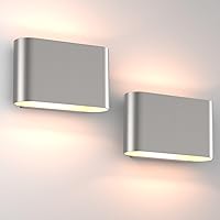 Vista 10 de Aipsun Juego de 2 Apliques de Pared LED Modernos Negros Luces de Pared para Interiores con Cableado Fijo Hacia Arriba y Hacia Abajo Luz de Montaje
