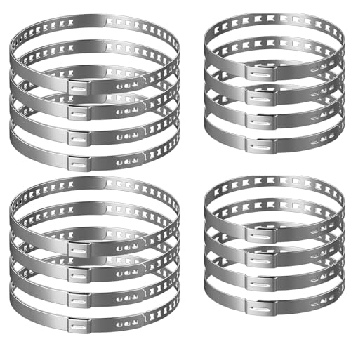 16 Piezas Abrazaderas de Fuelle Universal de Acero Inoxidable Ajustables,para Junta Homocinética CV,Incluye 8 Grandes (50-120mm) y 8 Pequeñas (20-50mm),para Ejes y Mangueras de Automóviles