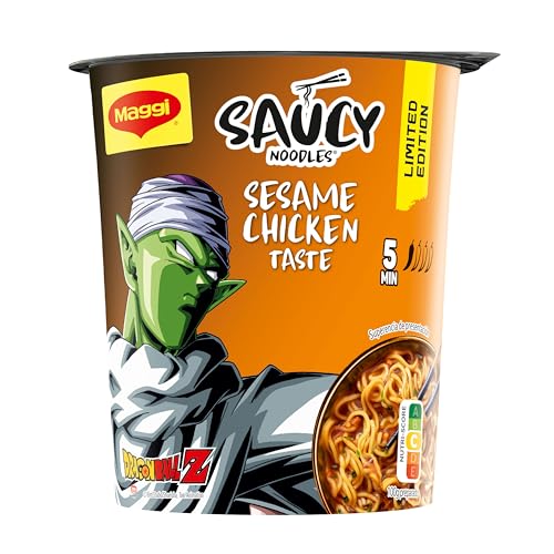 MAGGI Saucy Noodles Fideos instantáneos sabor Pollo y Sésamo - Vaso 8x75 g