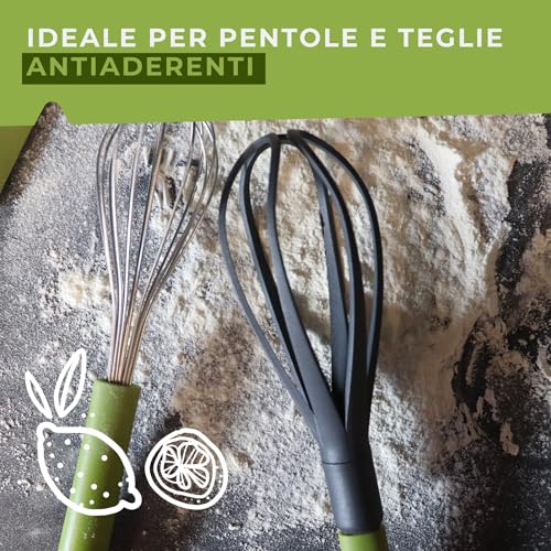 Fackelmann Frusta da cucina con manico in plastica riciclata, materiale parte funzionale in nylon resistente alle alte temperature, dimensioni 30x6x5.5 cm - immagine 6