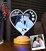 Produktbild Geschenkelampe Fotogeschenk Personalisierbar mit eigenem Foto und Text in 3D Bilder Led Motiv Lampe gravieren hochzeit Herz (Herz Fotolampe)