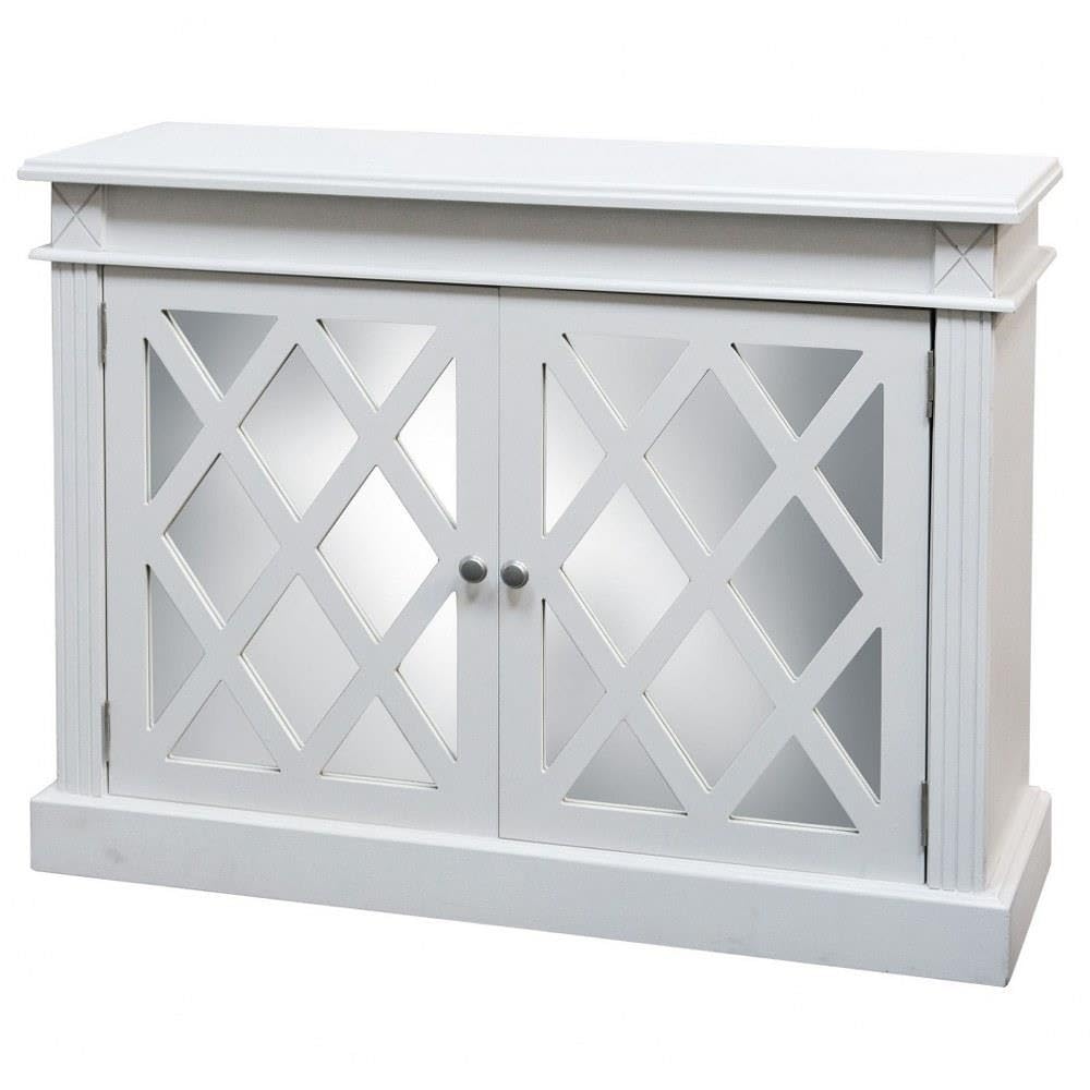 2 Door Cabinet In Modern Style-32 Inches Tall and 42 Inches Wide-White Painted Finish