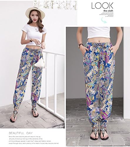 GAOLIM Sección Delgada Wide Leg Pants Pantalones Flojos Pantalones Verano  Puntos Impresos Pantalones Sandalias De Playa, S, 7605 Versión De  Actualización del Anacardo Azul : Amazon.es: Ropa