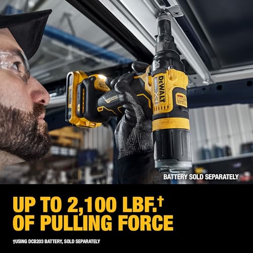 DEWALT 20V MAX XR Cordless Rivet Tool, 3/16", Bare Tool Only (DCF403B)