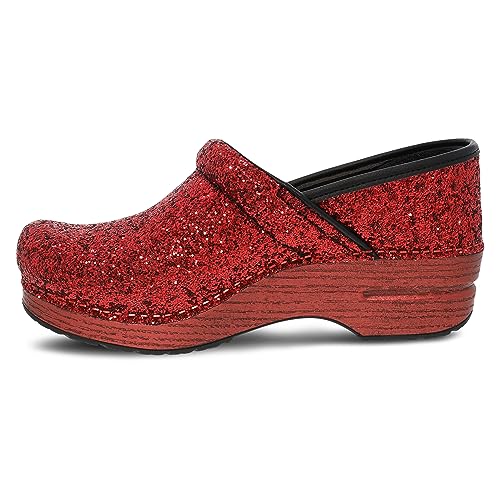 Image of Dansko Professional Glitter Slip-On Clogs for Women - Rocker Sole and Arch Support for Comfort - Shiny and Stylish Glitter Uppers