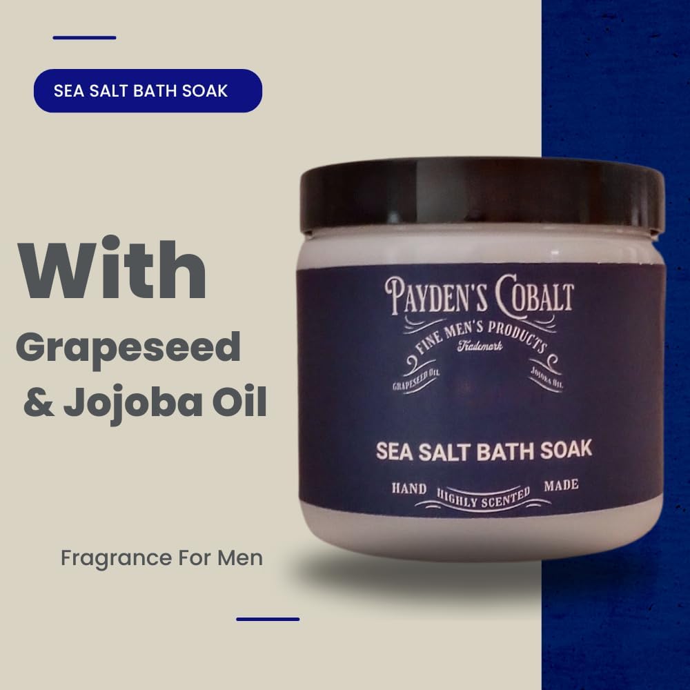 Payden's Cobalt Bay Rum for Men Scented Milk Bath & Sea Salt Bath Soak Set