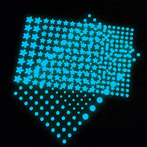 1230 Pcs Ultra Glow In The Dark Stars Wall Stickers, 3D Adhesive Dots Decor Starry Sky Decor For Kids Bedroom Or Birthday Gift,Beautiful Wall Decals - Sky Blue #TOP1