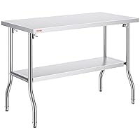 Vista 11 de VEVOR Mesa de Acero Inoxidable, Mesa de Trabajo de Preparación de Alimentos de 24 x 18 Pulgadas con Ruedas, Mesa de Preparación de Cocina