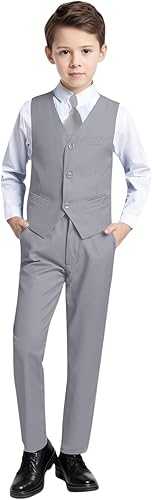 Miniatura 2 de YuanLu Traje de Boda para Niños, Ropa de Vestir para Niños, Traje de Portador de Anillos, Vestido de Regreso a Casa, Traje de Chaleco y Pantalones