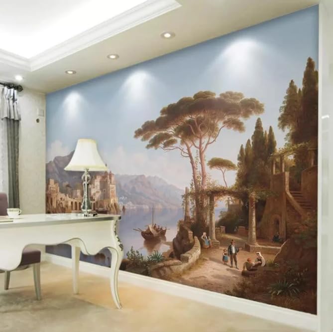 Papier peint 3D paysage européen grand format salon 350x256 cm