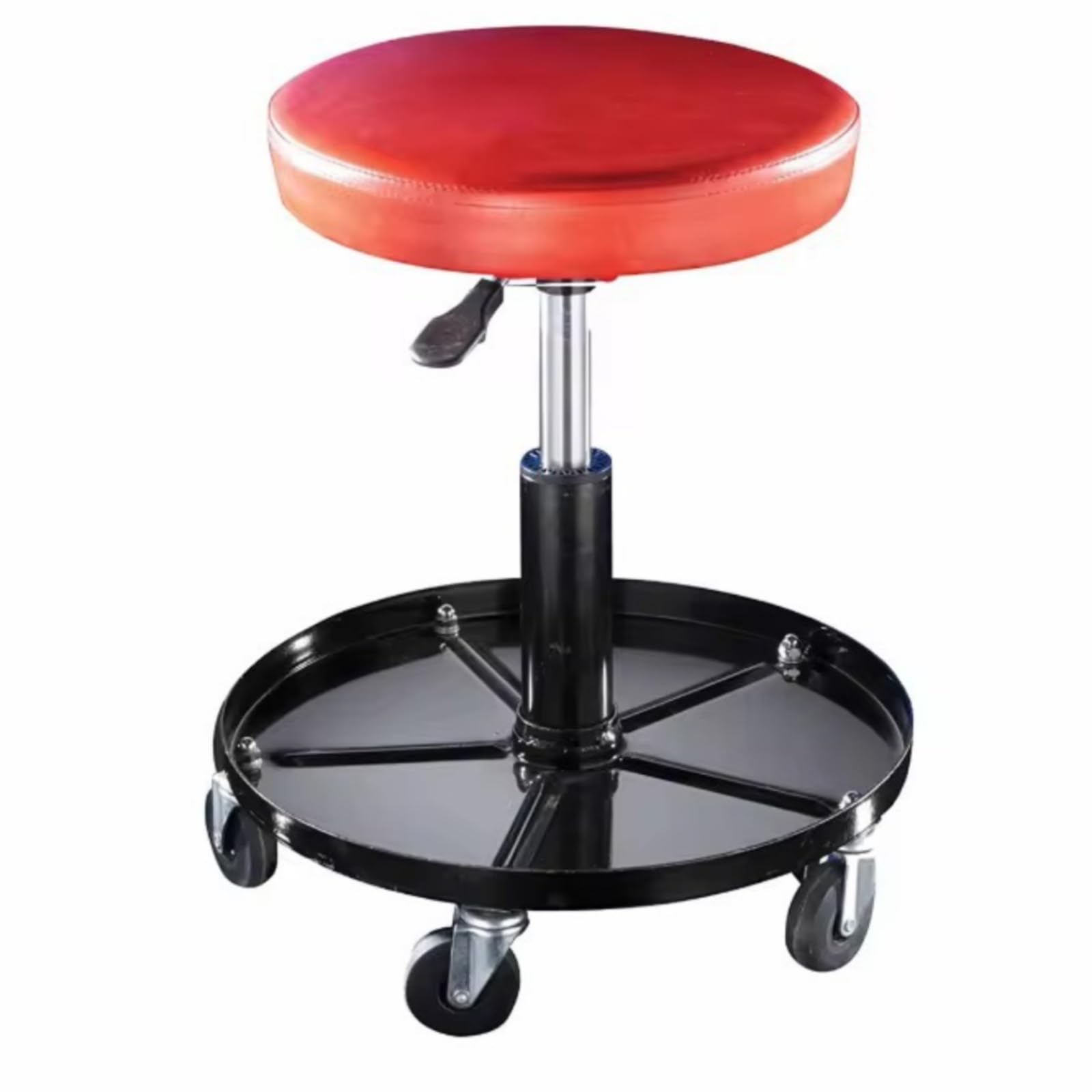Taburete Mecánico con Bandeja Redondo Taburete Taller con Bandeja Suave Silla Taller Ruedas para Detalladores