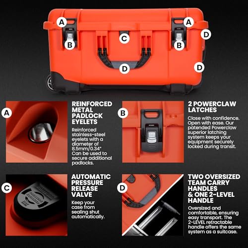Image of NANUK 950 Pro Photo Kit - Waterproof Travel Camera Hard Case with Padded Dividers and Wheels, 22.8 inch x 18.3 inch x 11.7 inch, Dustproof and Impact-Resistant, Ideal for Heavy Loads - Orange