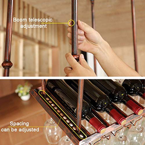 Étagère de support de verre de bouteille de vin rouge suspendue 100cm - 3