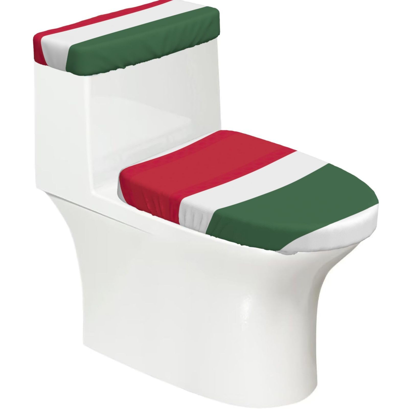 Flag Of Hungary Print Toilet Lid Cover And Tank Lid Cover For Bathroom With Elastic Bottom, Bathroom Decoration