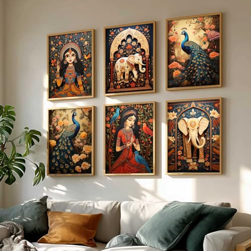 Image of kotart traditional wall paintings for home decor paintings wall hanging frames with glass, HD digital prints with frmaes Size - (19X25 inch)