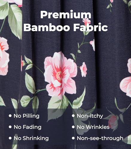 Image of NACHILA Pajamas for Women-Viscose Made from Bamboo, Sleeveless Pjs Tank Top Capri Pants Pajama Sets Cooling Sleepwear