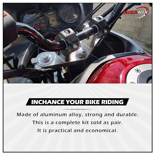 Image of MIKANIX Alloy Black Universal Handlebar Riser /Raiser Handle Clamps Riser for All Bikes Handlebar Riser Kit