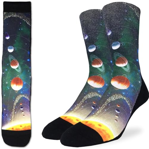 Good Luck Sock Men's Solar System Socks, Adult, Shoe Size 8-13