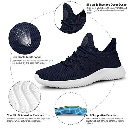 Image of Feethit Womens Slip On Running Shoes Breathable Walking Shoes Lightweight Gym Workout Shoes Non Slip Fashion Sneakers