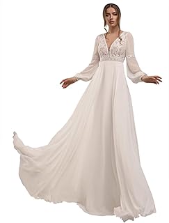 Floral Beach Wedding Dress for Women Bride A Line Simple Lace Appliques Princess Boho Bridal Dresses 2025