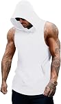 Men's Workout Hooded Tank Tops Bodybuilding Muscle Cut Off T Shirt Sleeveless Gym Hoodies