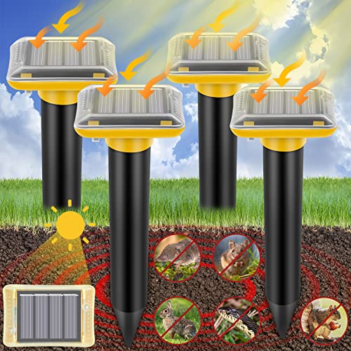 Ultrasonic Mole Repellent Outdoor, C4-huang4P-LDS-1016