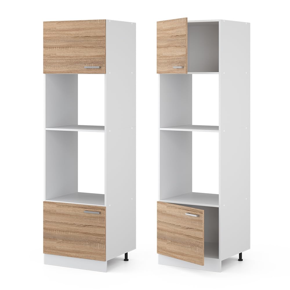Vicco Mikrowellenschrank R-Line, Sonoma, 60 cm, zur freien Kombination innerhalb modularer Küchensysteme