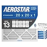 Aerostar 20x20x1 MERV 13 Pleated Air Filter, Made in the USA, 6-Pack