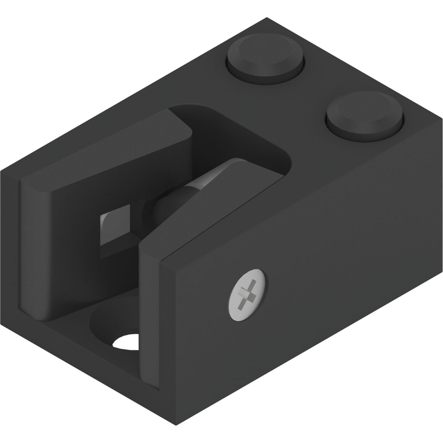 Butée en aluminium noir mat HELM pour système de porte coulissante en verre