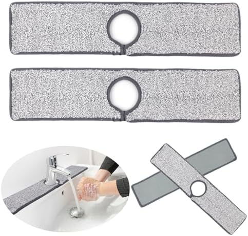 Kitchen Sink Splash Guard Mat – Super Absorbent Faucet Drying Pad, 2 Pack, 30 X 5.5 Inches, Red