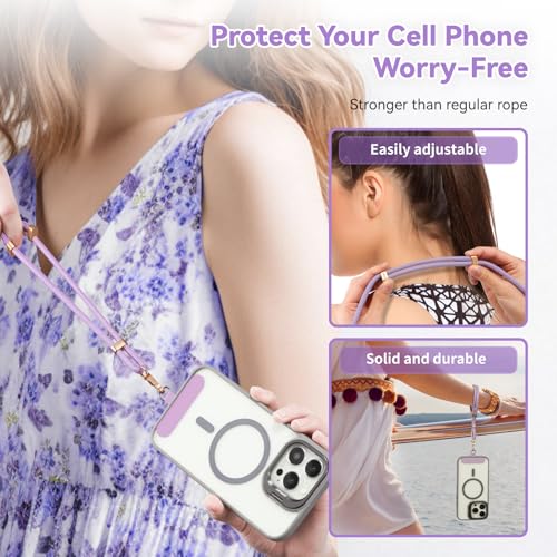 Image of VVAAGG Cell Phone Lanyard for iPhone: Crossbody Phone Strap Adjustable Neck Wrist Strap Anti Theft Long Lanyard Travel Essential for Women Most iPhone and Android Smartphones