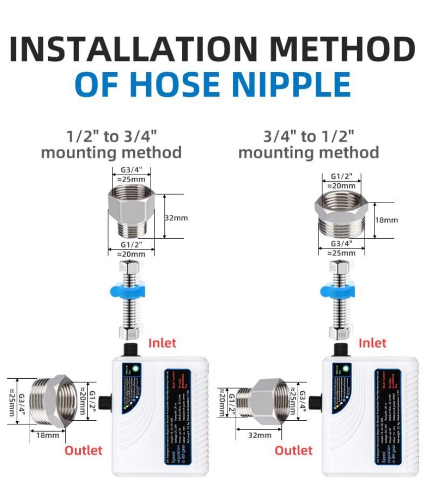 Bomba de refuerzo de presión de agua automática 280W Controlador sin escobillas DC 24V 43L/min para grifo ducha hogar cocina montada en pared
