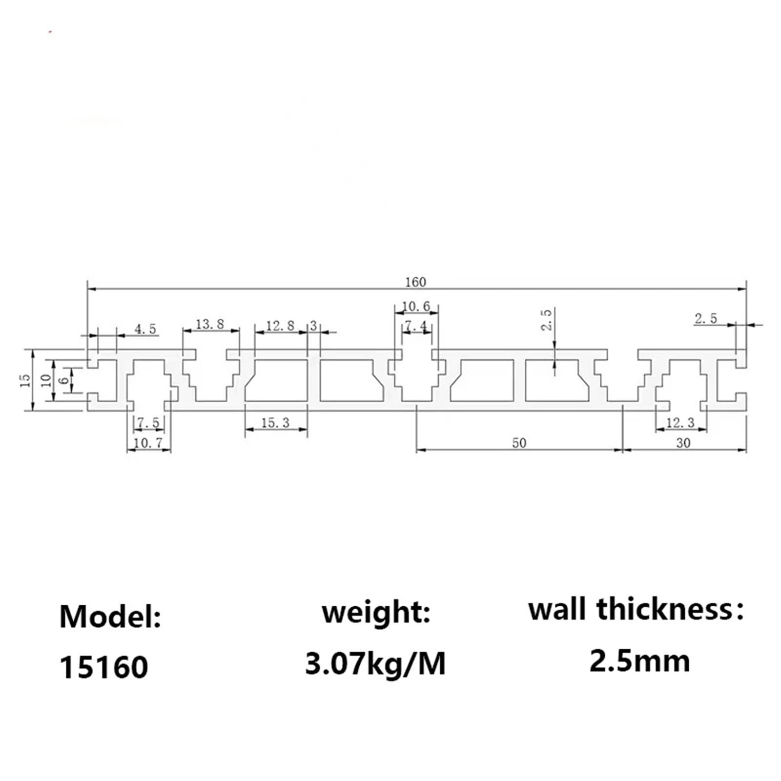 GTPBAO Profilo in alluminio industriale 15120 Telaio estruso lineare anodizzato argento 15x150mm Rack ferroviario for rack di materiali Telaio fai da te Binario estruso(750mm 29.53")
