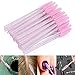 Tbestmax 200 Disposable Eyelash Brush Mascara Wands Spoolies for Eye Lashes Extension Eyebrow and Makeup Pink