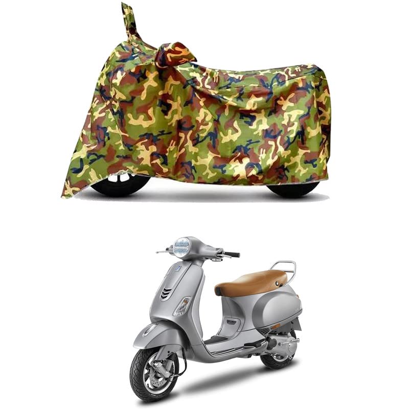 Image of Waterproof 100% PVC Coated Full Bike Scooty Two Wheeler Body Cover Compatible for Vespa VXL 125 BS6 /UV-Rays /Heat Protection /Birds Dropping /Scratchproof /Dust Proof [6X6 Jungle Print]