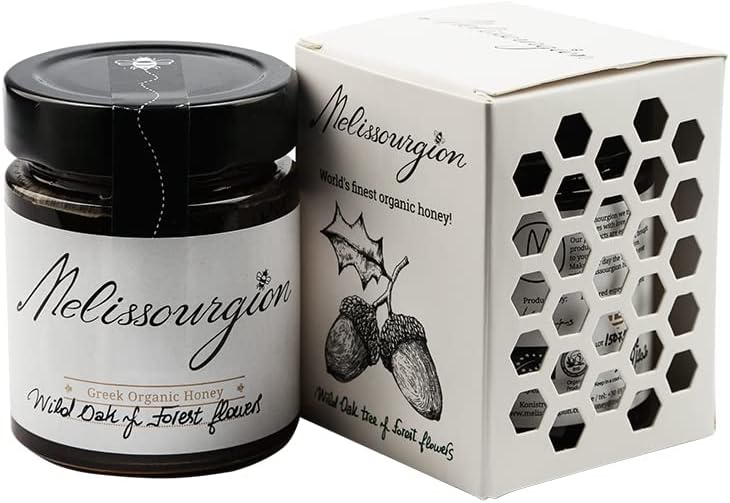 100% Certified Organic -Greek Honey 200g – Raw Wild Oak & Forest Flowers from Mount Olympus – Pure, Natural & Handcrafted