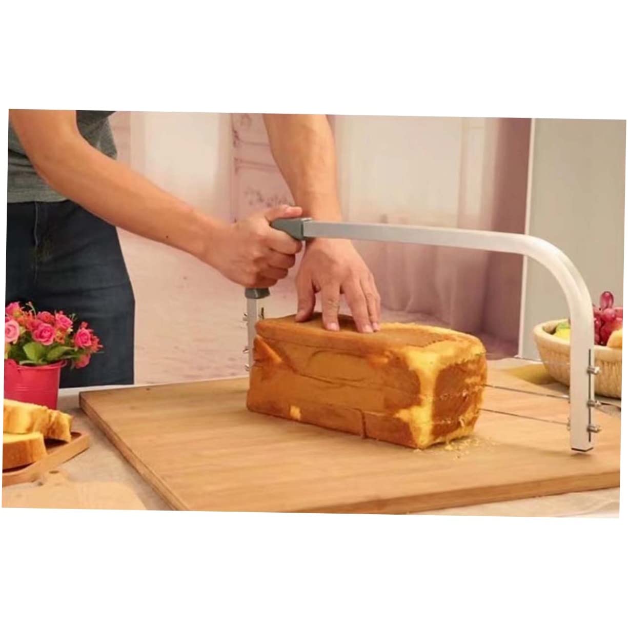 MAGICLULU Coupe-gâteau à 3 Lames Niveleur de Gâteau en Alliage D'aluminium Anti-dérapant pour Pâtisserie Amateur et Professionnel